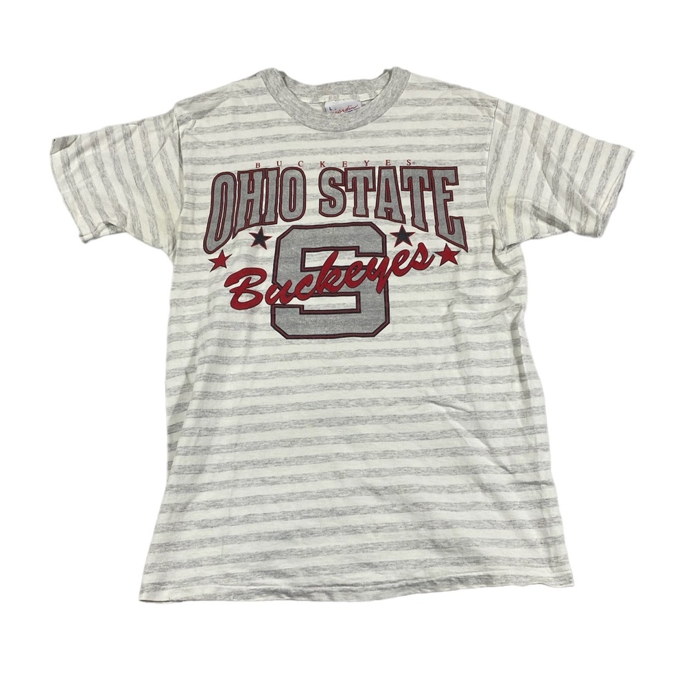 Vintage Ohio State Buckeyes T-Shirt VTG Single Stitch NCAA Football Striped L